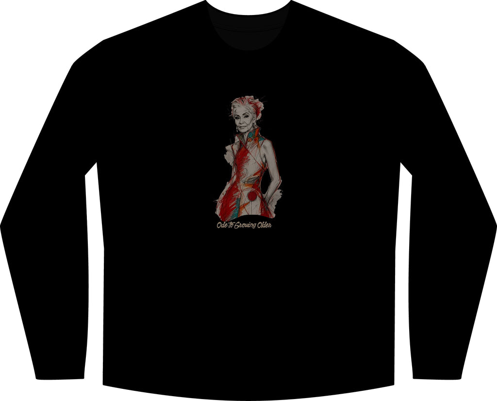 Artistic Senior Women Long Sleeve Black Tee - Ode