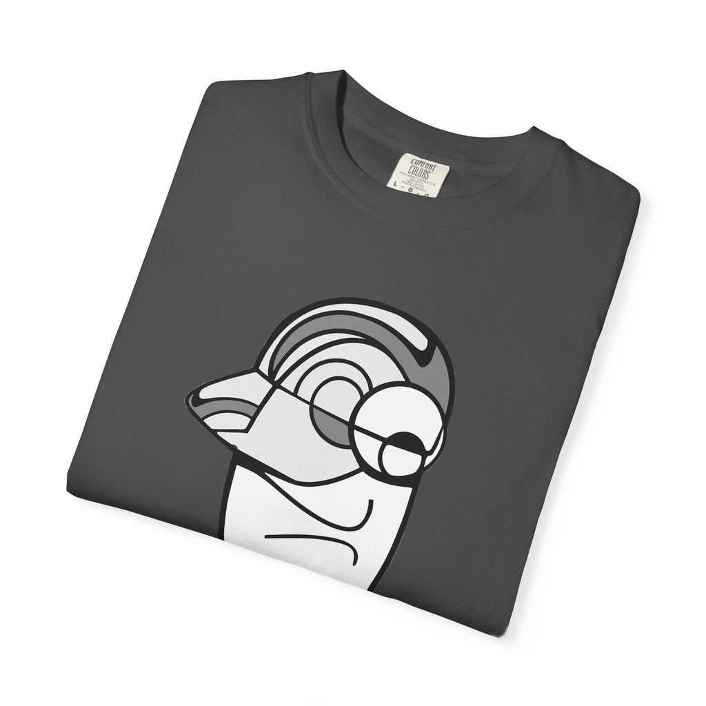 T-shirt minimaliste à motif de personnage— T-shirt monochrome à lignes épurées