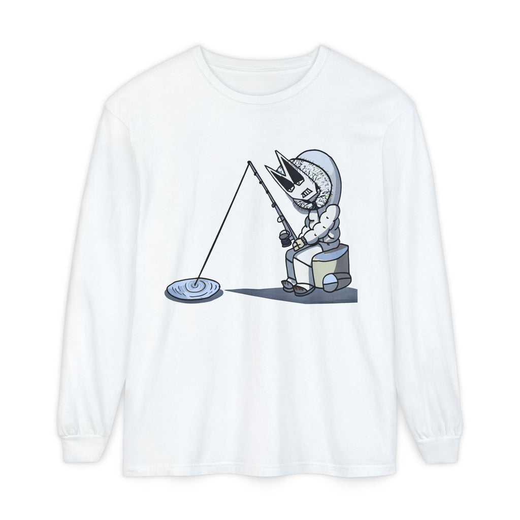 Lone Fisher Long Sleeve Tee — Cute Space Fisherman Graphic