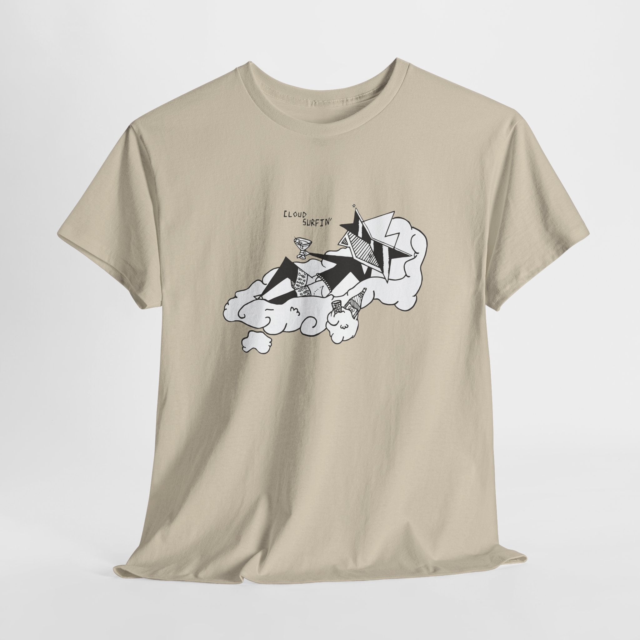 T-Shirt for teen — Minimalist Cloud Surfer Illustration Tee
