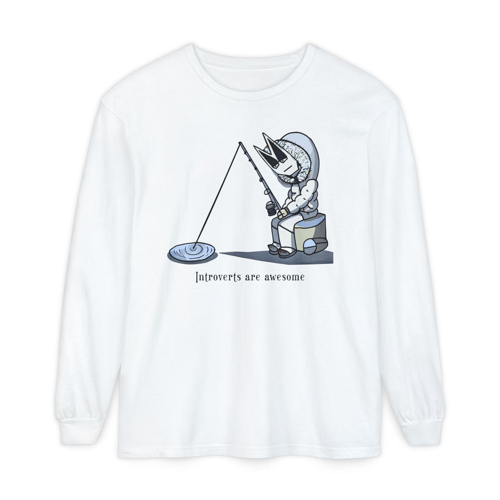 T-shirt à manches longues Lone Fisher — Motif graphique mignon de pêcheur de l'espace