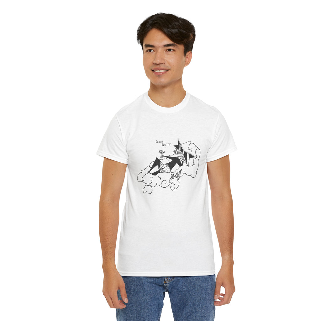 T-Shirt for teen — Minimalist Cloud Surfer Illustration Tee
