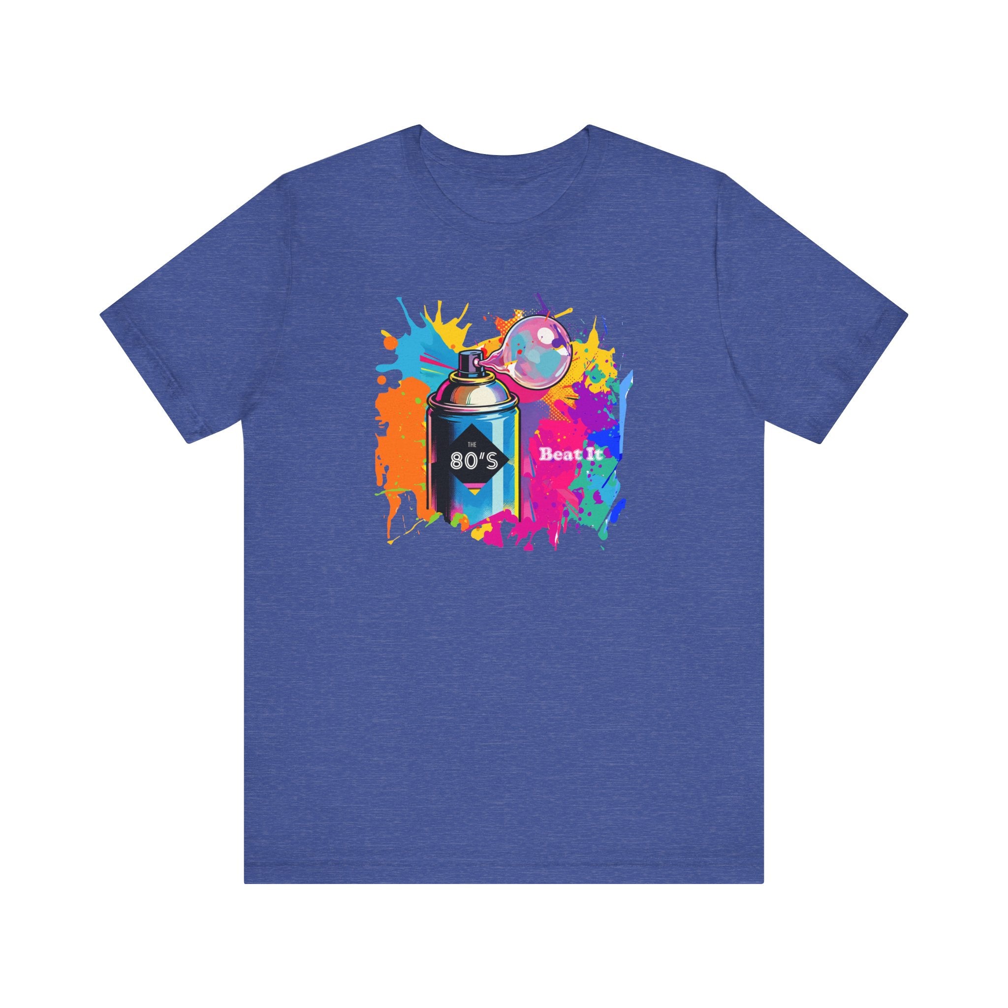 Vibrant retro tee celebrating 80’s pop culture, BEAT IT, Casual Wear, Colorful Style