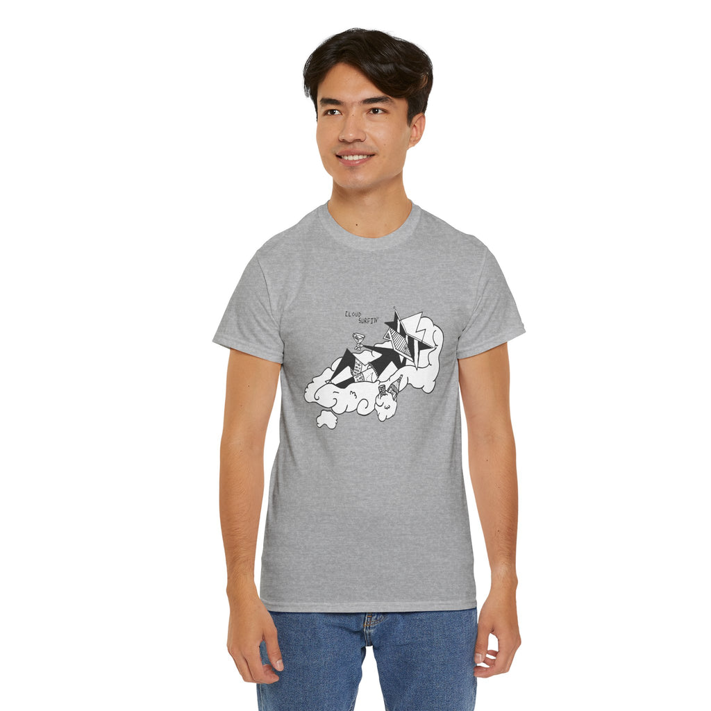 T-Shirt for teen — Minimalist Cloud Surfer Illustration Tee