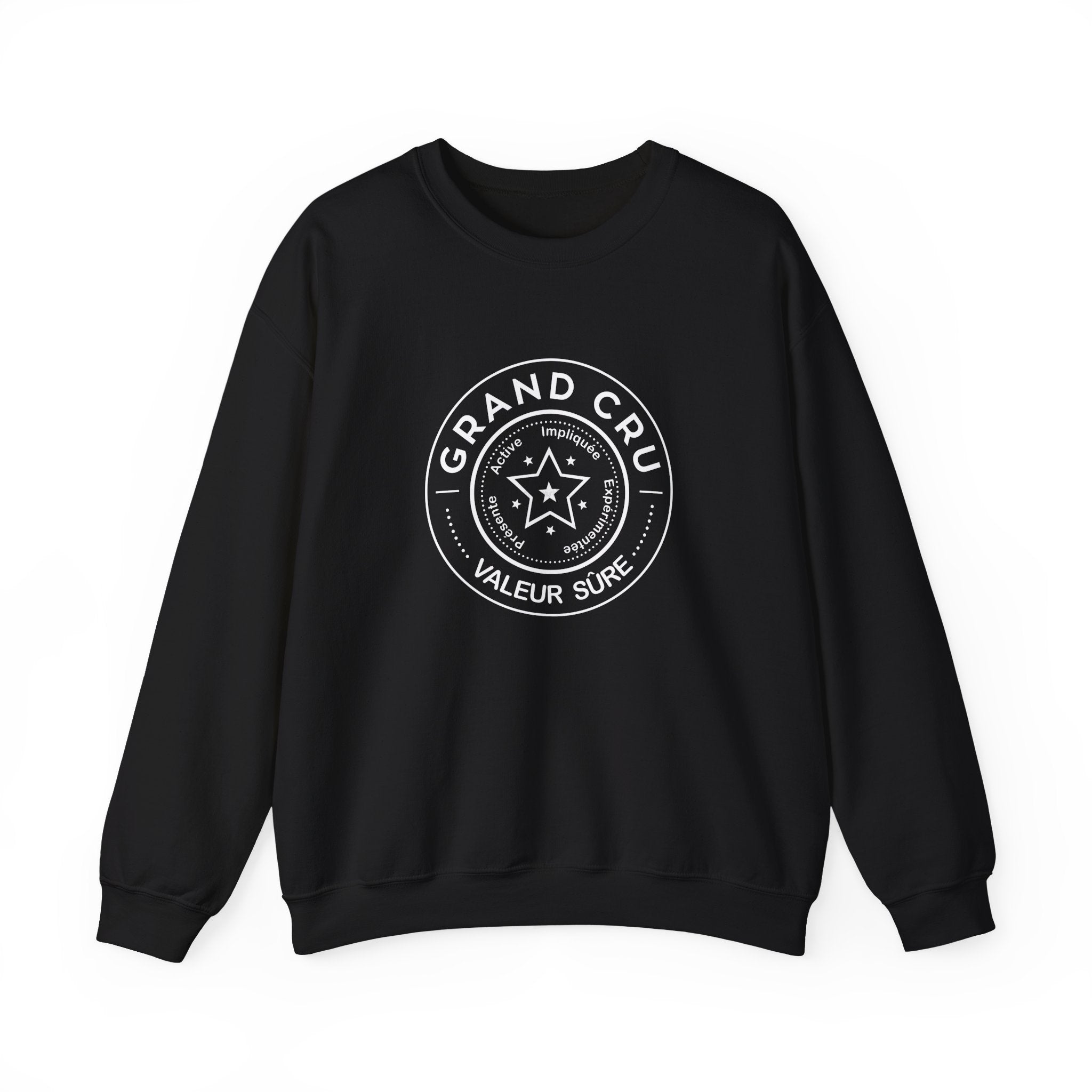 Grand Cru Sweatshirt White Logo — Comfortable 'Grandmothers Get Better With Time' Crewneck