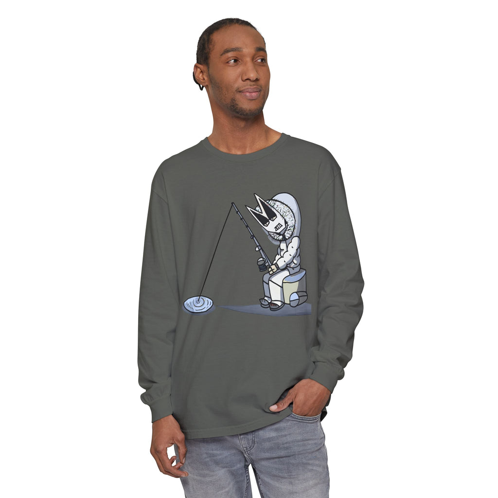 Lone Fisher Long Sleeve Tee — Space Fisherman Graphic