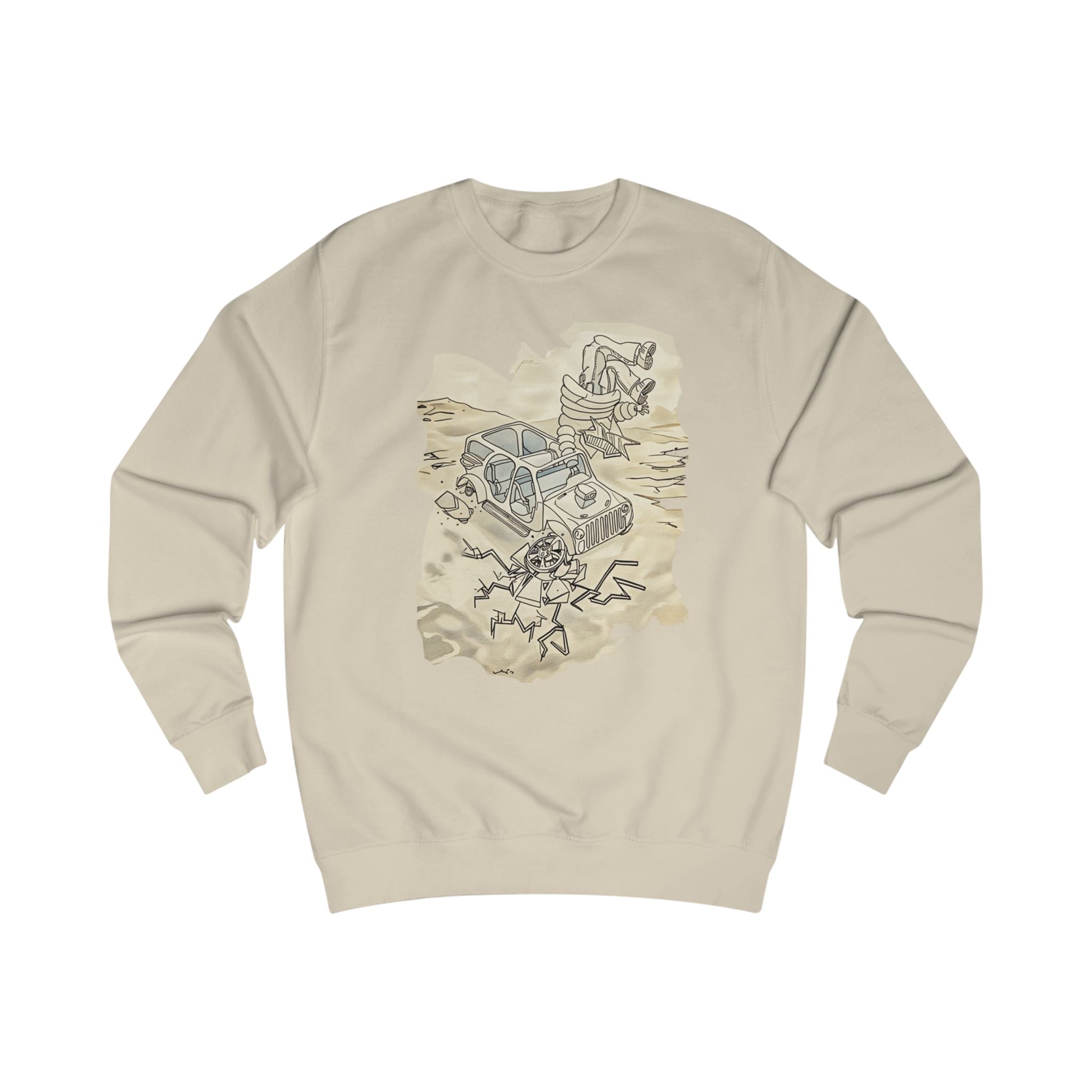 Beige Artist graphic sweatshirt with graphic design on a white background