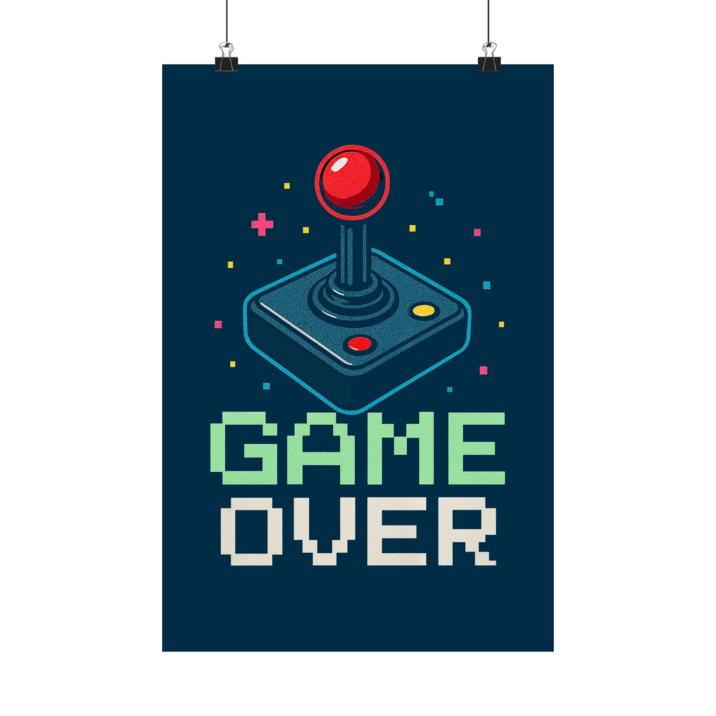 Retro Gamer Poster, Game Over Wall Art, Video Game Decor, Arcade Room Decor, Gaming Gift, Printable Art