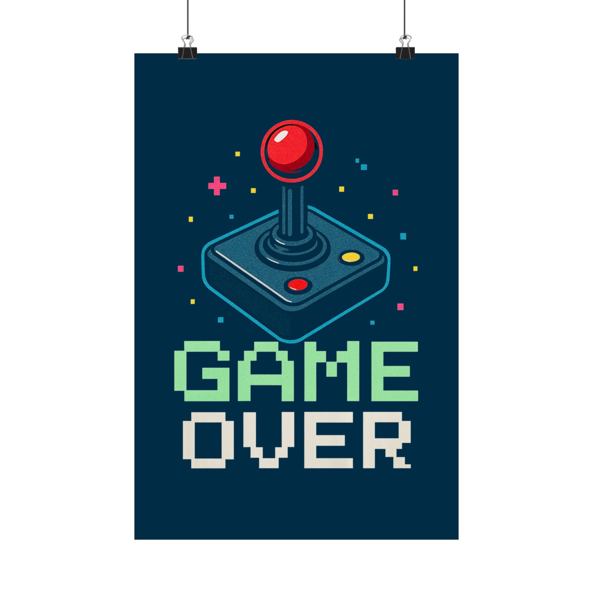 Retro Gamer Poster, Game Over Wall Art, Video Game Decor, Arcade Room Decor, Gaming Gift, Printable Art