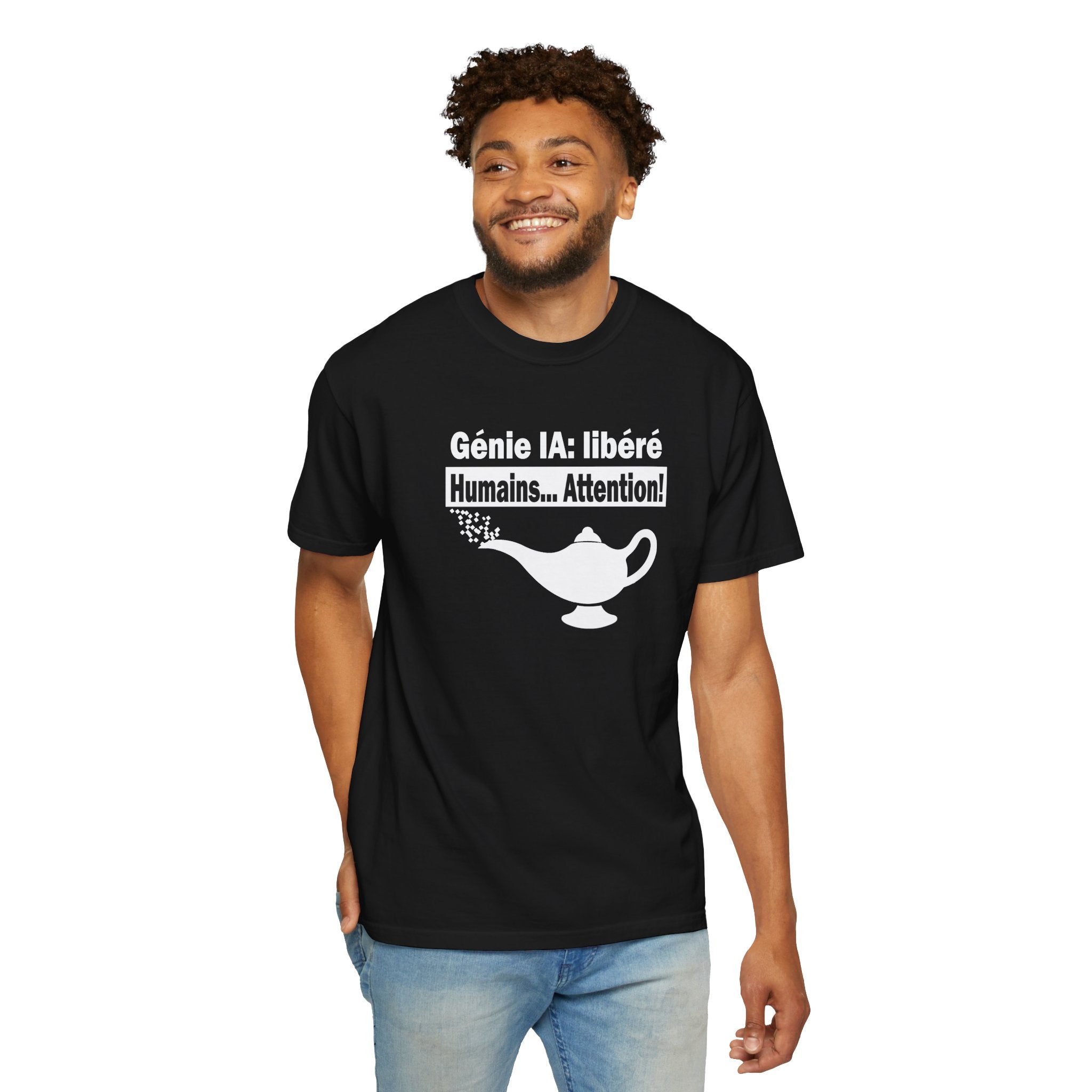 Tech Humor Tee (French)- T-Shirt Génie IA libéré