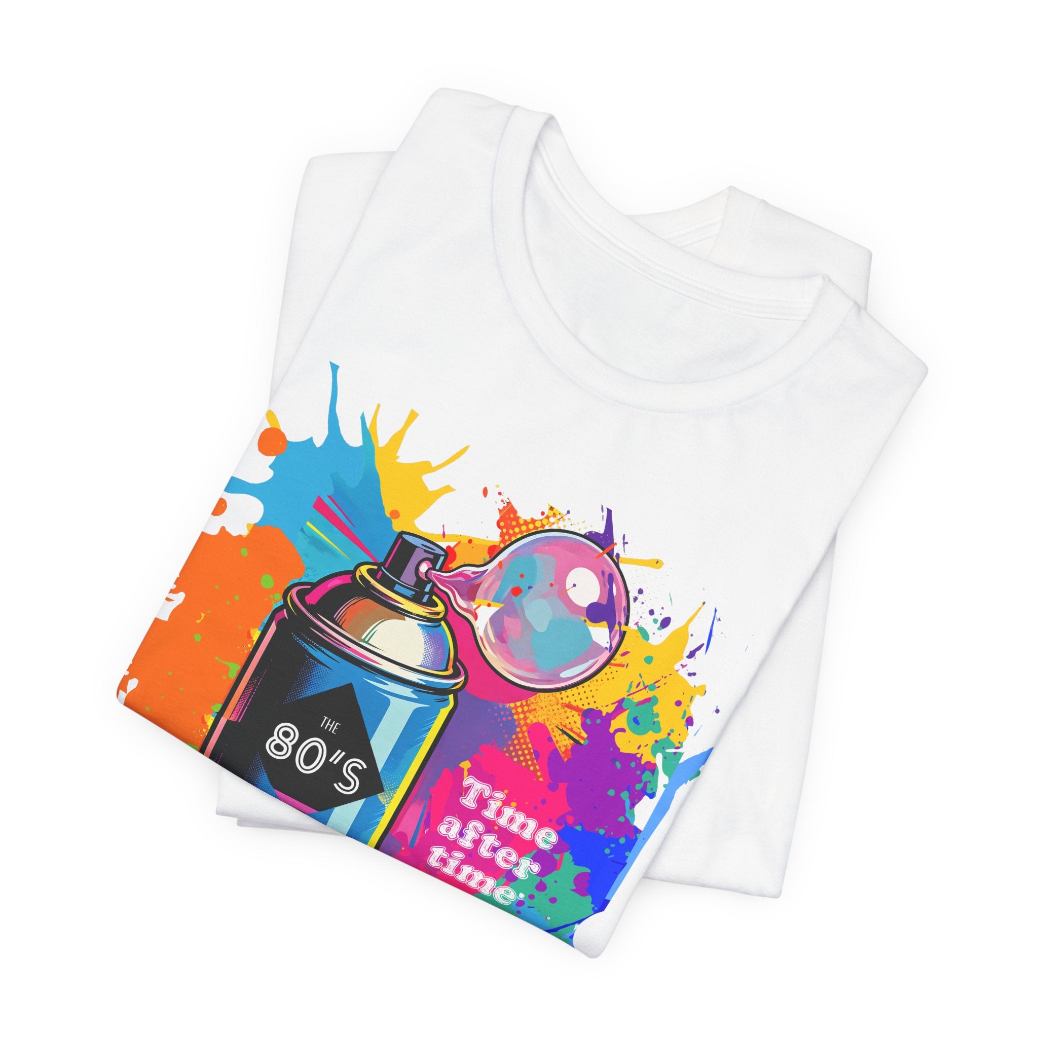 Vibrant '80s Inspired Tee, TIME AFTER TIME, Retro T-Shirt, Colorful Graphic Tee, Fun Gift for Music Lovers