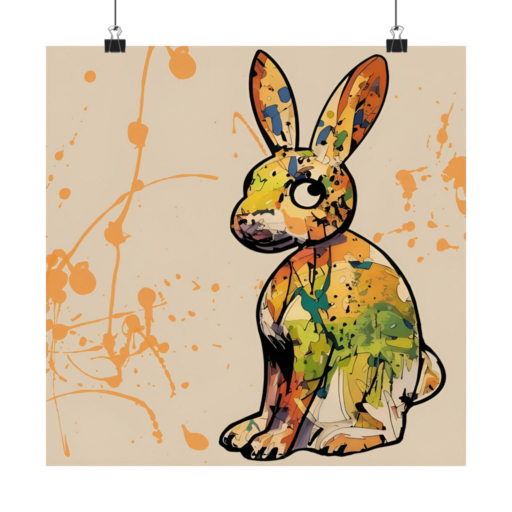 Colorful Rabbit Wall Art Print, Rabbit with an Attitude