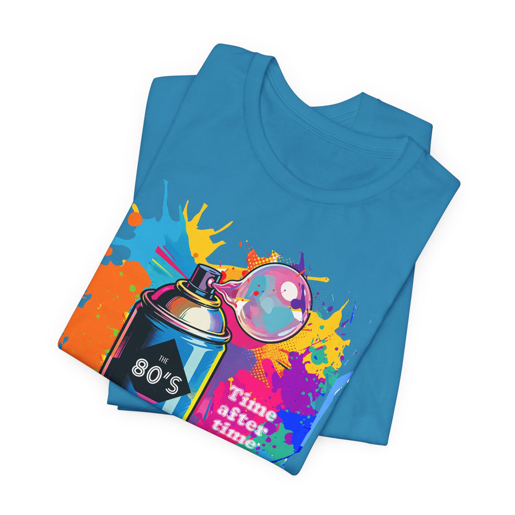 Vibrant '80s Inspired Tee, TIME AFTER TIME, Retro T-Shirt, Colorful Graphic Tee, Fun Gift for Music Lovers