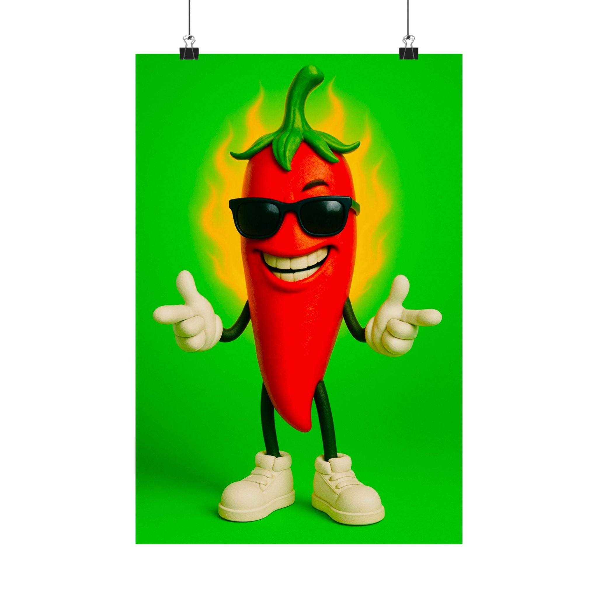 Spicy Chili Pepper Wall Art Posters, Fun Home Decor, Kitchen Wall Art, Gift for Foodies, Unique Decor for Parties, Colorful Prints