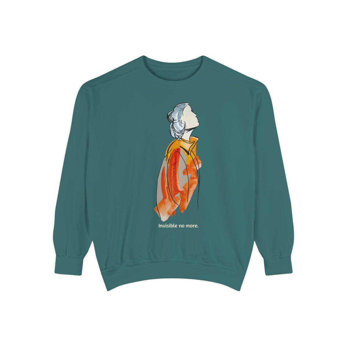 Invisible No More Crewneck Sweatshirt — 'Senior Women' Art Illustration Pullover