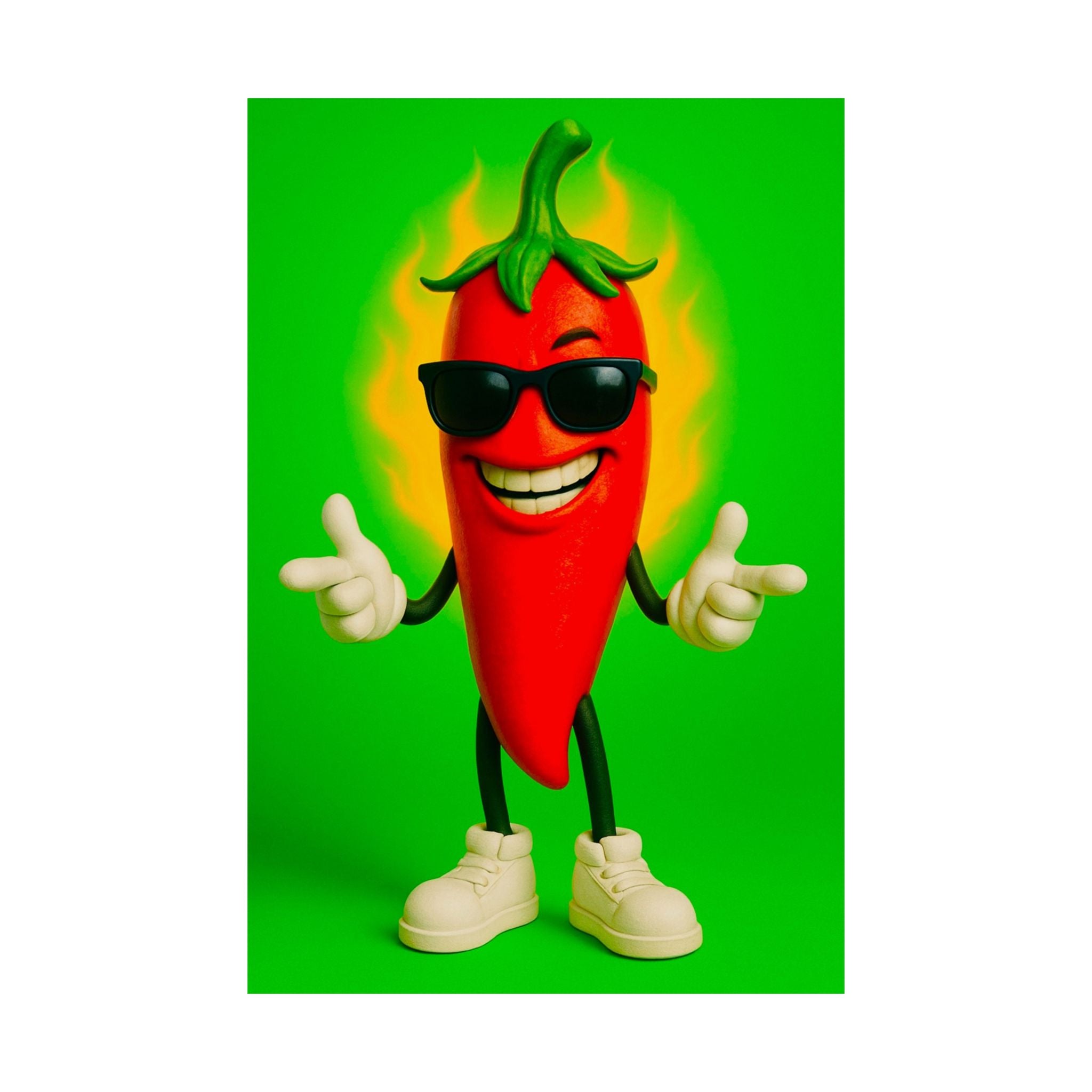 Spicy Chili Pepper Wall Art Posters, Fun Home Decor, Kitchen Wall Art, Gift for Foodies, Unique Decor for Parties, Colorful Prints