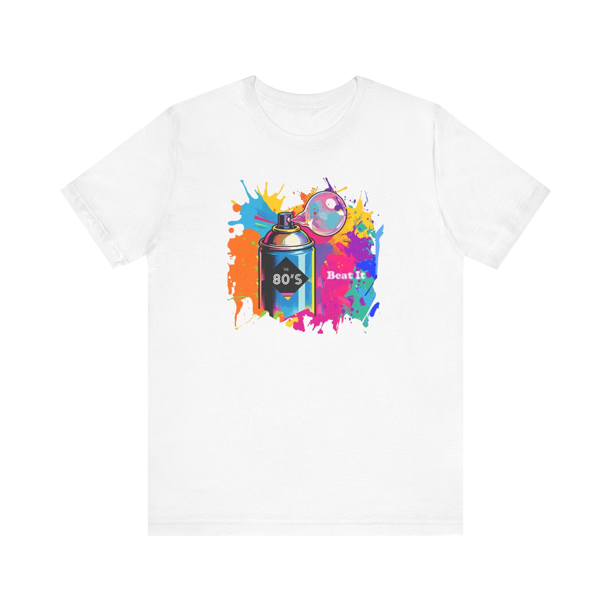 Vibrant retro tee celebrating 80’s pop culture, BEAT IT, Casual Wear, Colorful Style