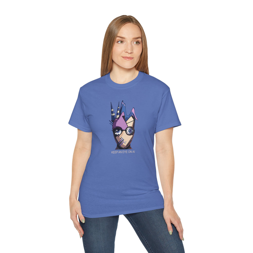 Keep An Eye On AI — T-shirt graphique cyberpunk original