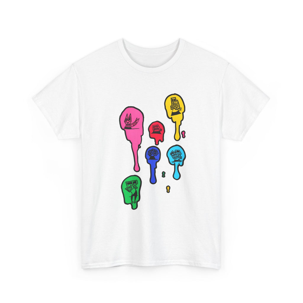 Dripping Fun Team Graphic Tee — Colorful Melting Art T-Shirt