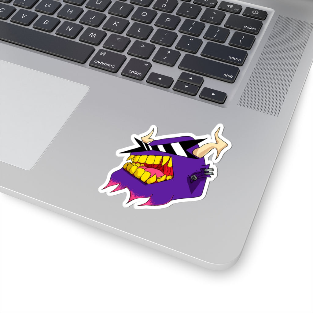 Purple Demon Sticker — Edgy Kiss-Cut Laptop Decal