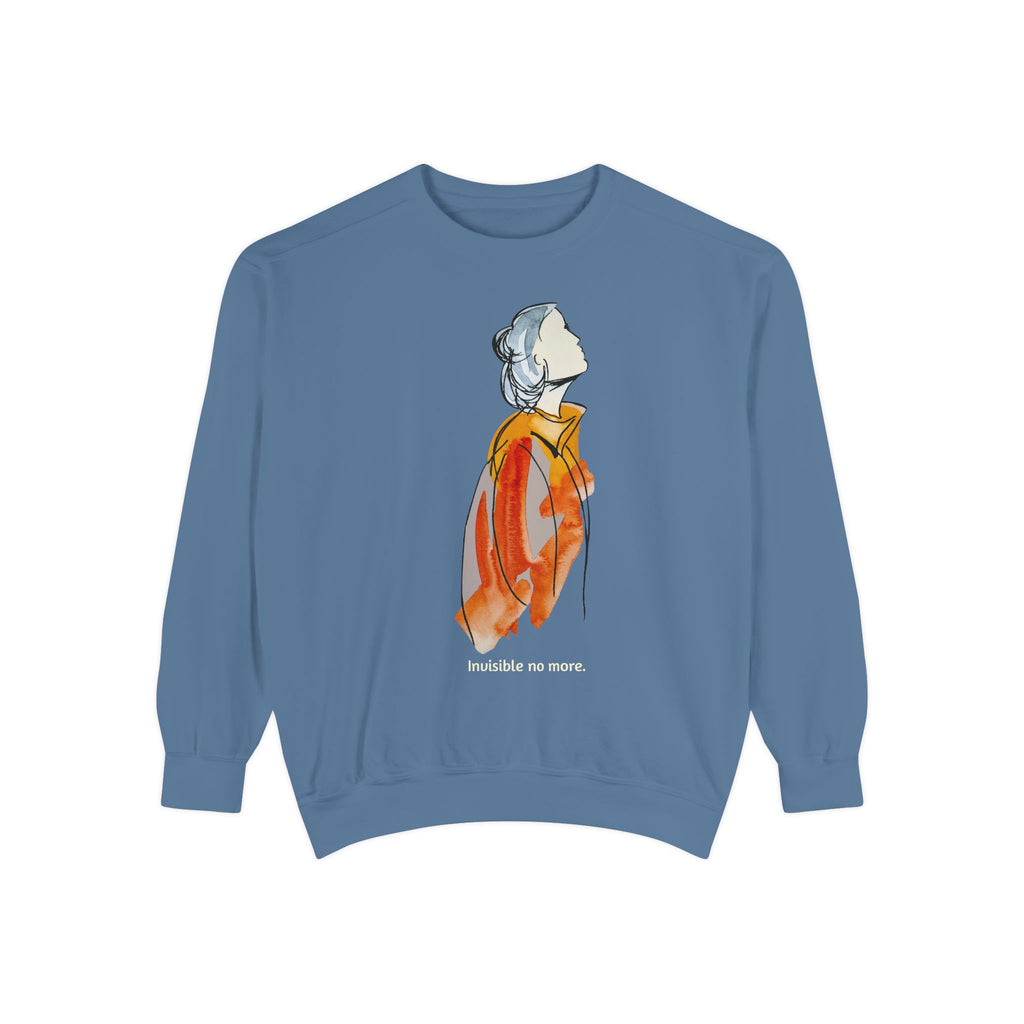 Invisible No More Crewneck Sweatshirt — 'Senior Women' Art Illustration Pullover