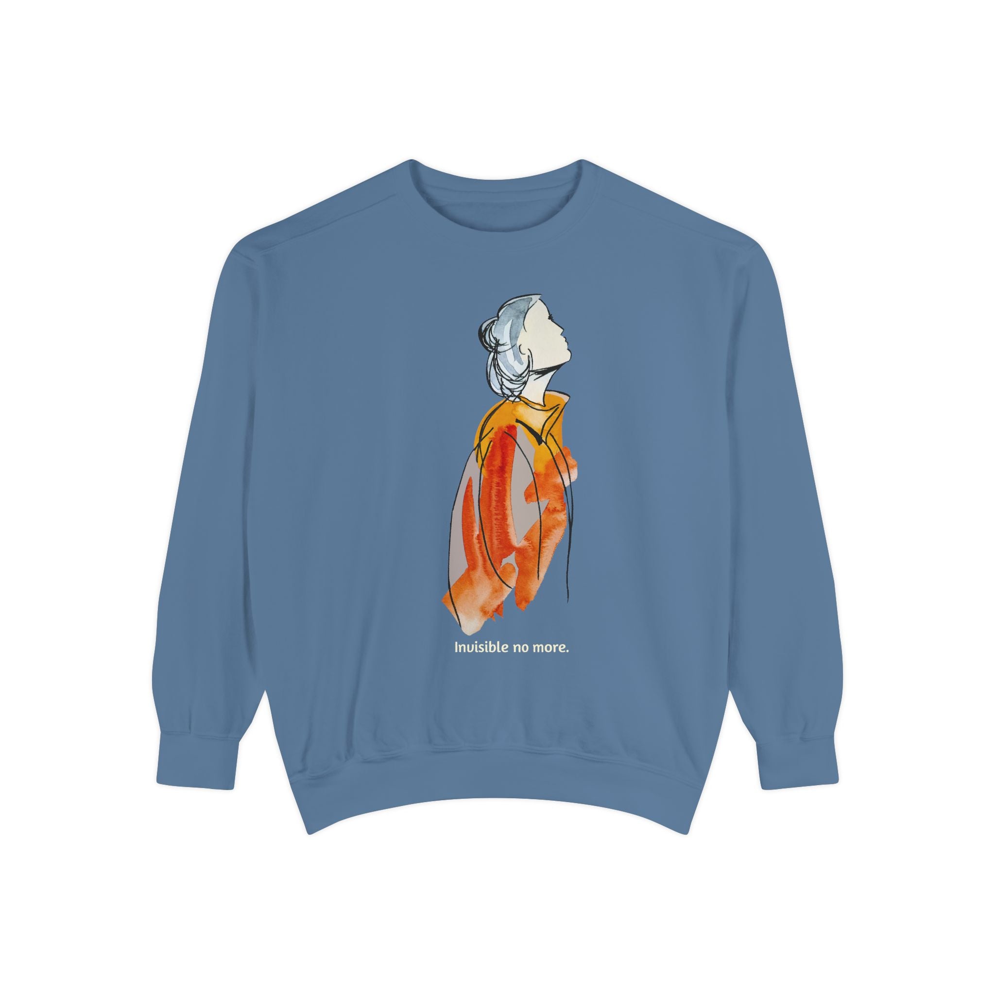 Invisible No More Crewneck Sweatshirt — 'Senior Women' Art Illustration Pullover