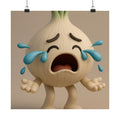 Crying Onion Kitchen Print — Matte Square Poster (Foodie Wall Art)
