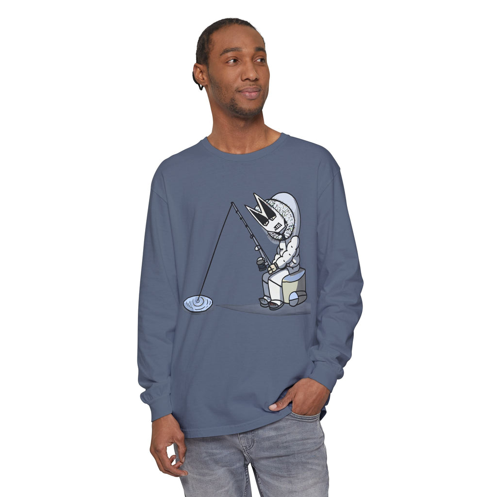 Lone Fisher Long Sleeve Tee — Space Fisherman Graphic