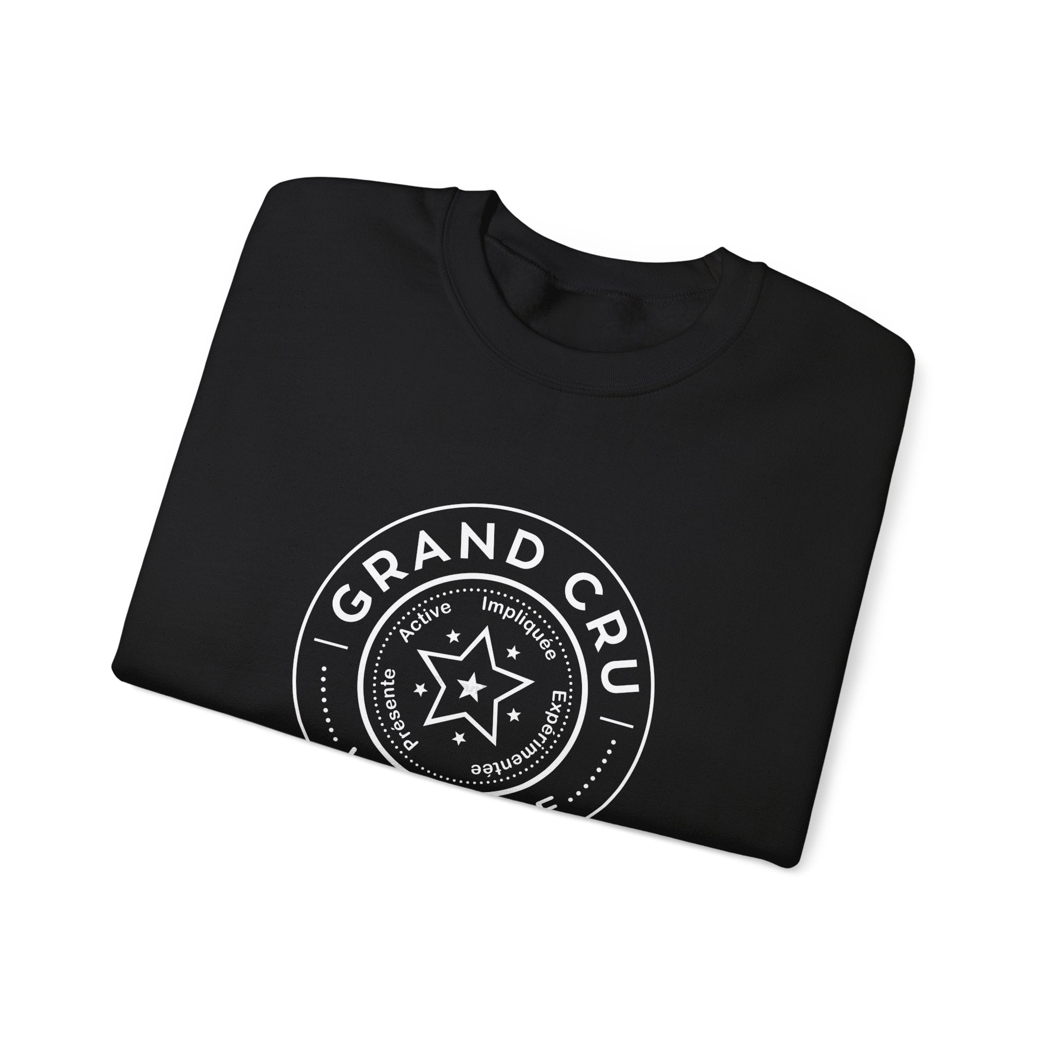 Grand Cru Sweatshirt White Logo — Comfortable 'Grandmothers Get Better With Time' Crewneck