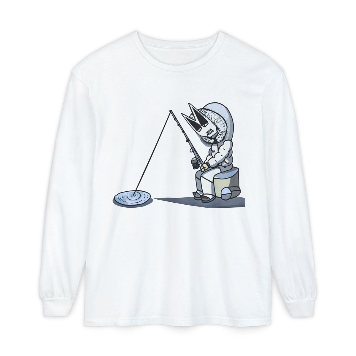 Lone Fisher Long Sleeve Tee — Space Fisherman Graphic