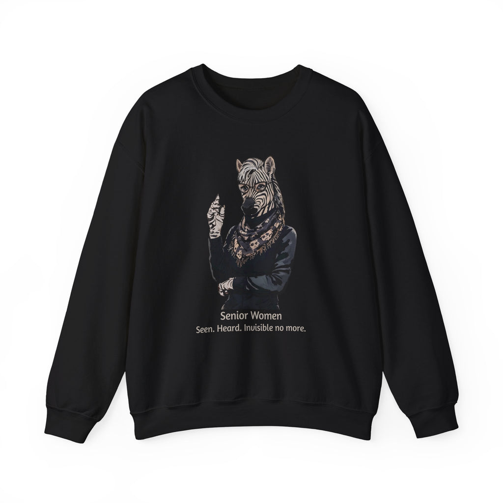 Senior Woman Sweatshirt – Zebra Graphic Crewneck- English Text