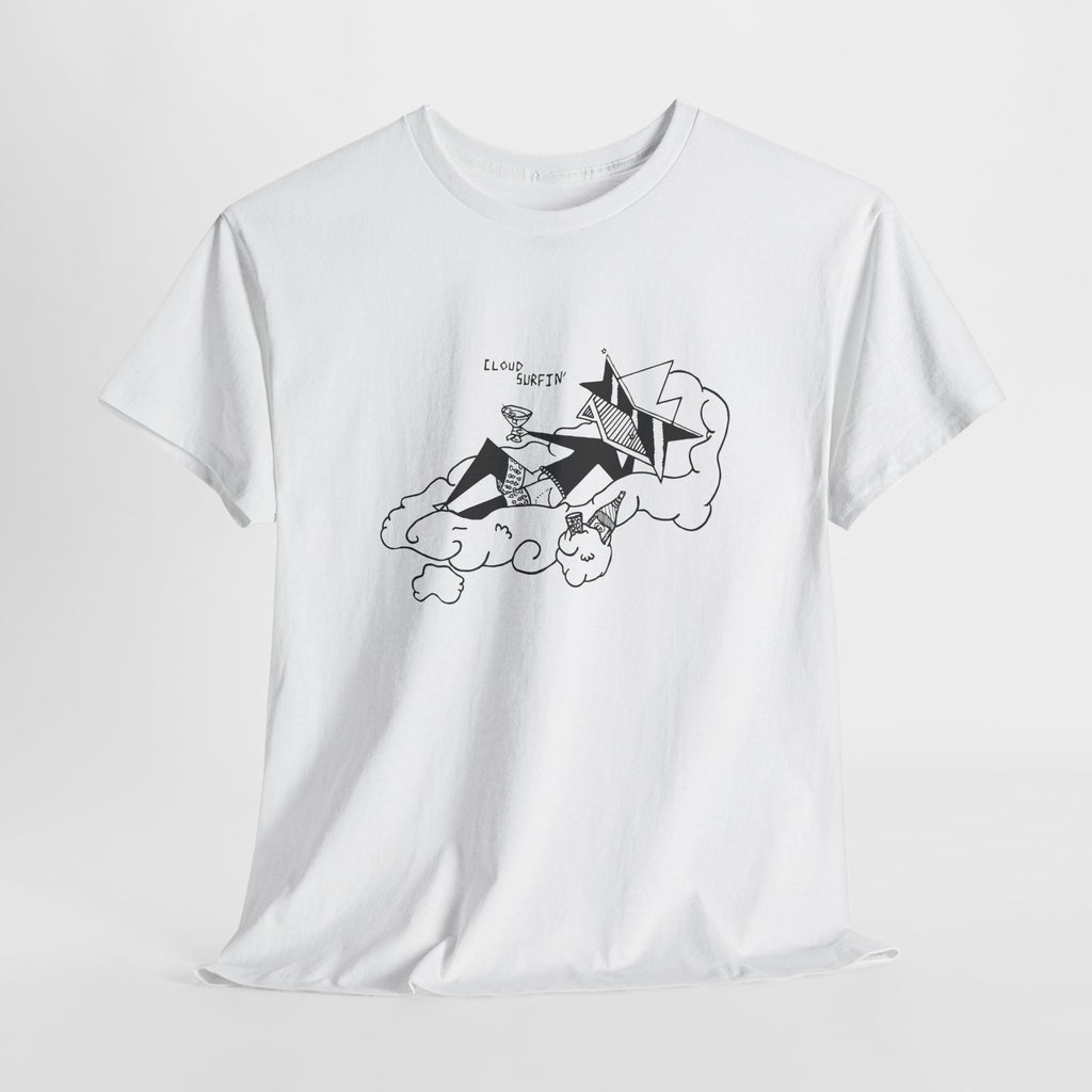 T-Shirt for teen — Minimalist Cloud Surfer Illustration Tee