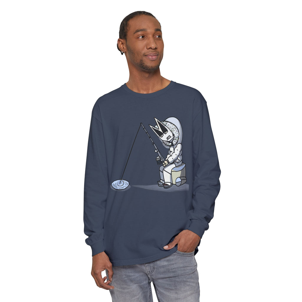 Lone Fisher Long Sleeve Tee — Space Fisherman Graphic