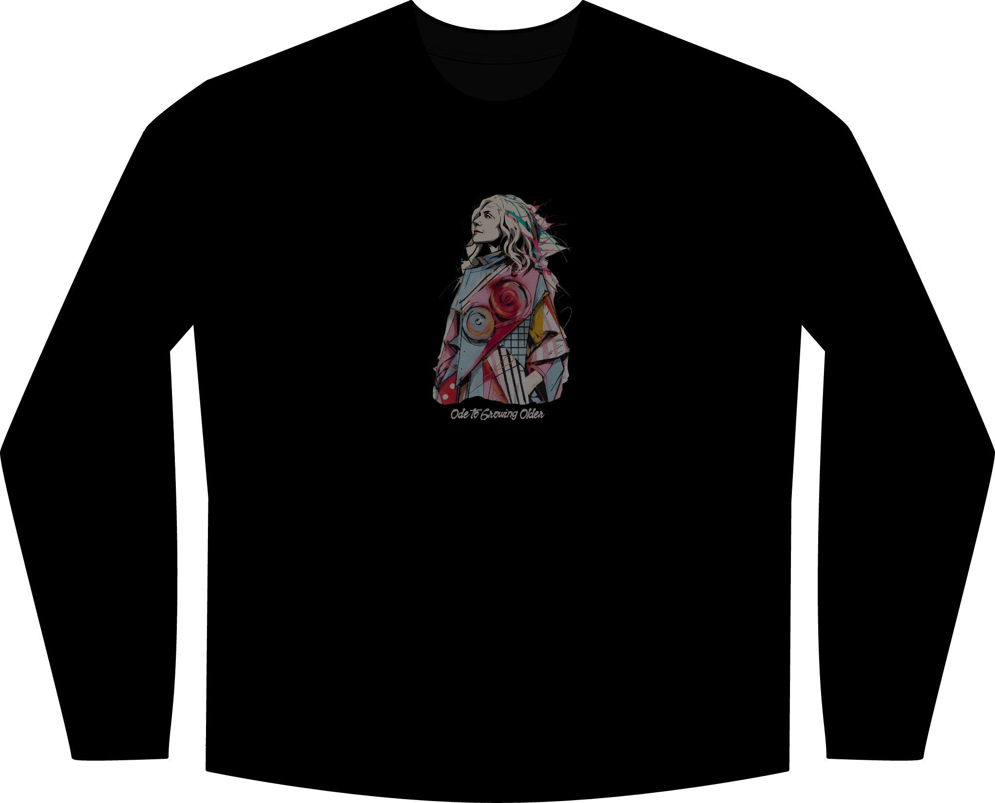 Artistic Senior Women Long Sleeve Black Tee