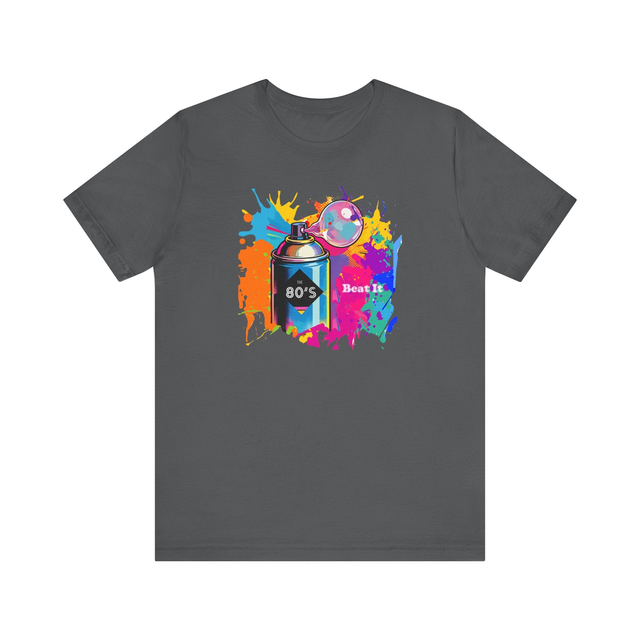 Vibrant retro tee celebrating 80’s pop culture, BEAT IT, Casual Wear, Colorful Style