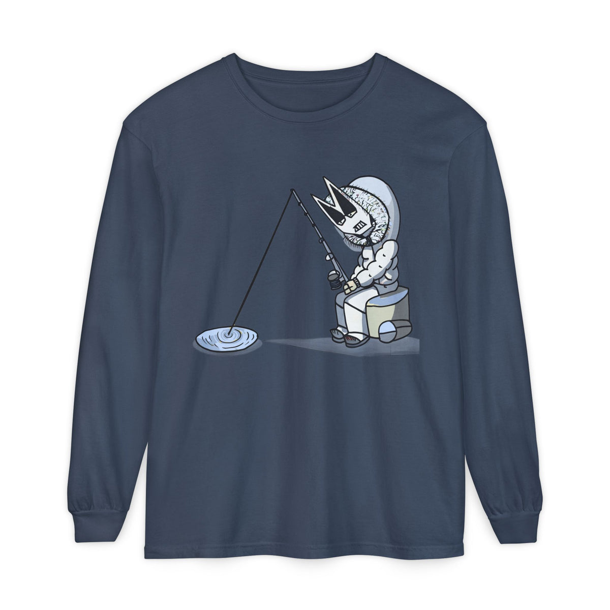 Lone Fisher Long Sleeve Tee — Space Fisherman Graphic