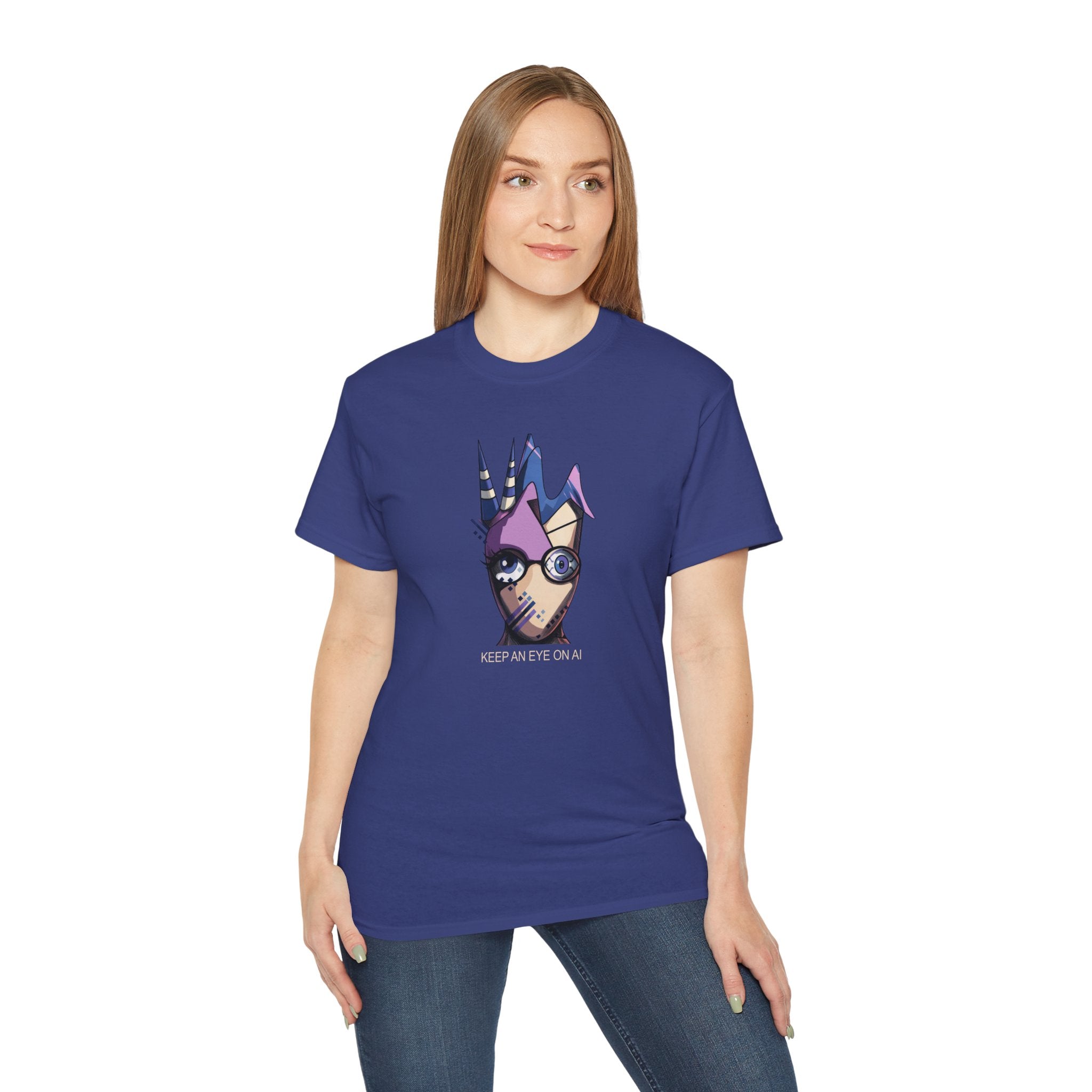 Keep An Eye On AI — T-shirt graphique cyberpunk original