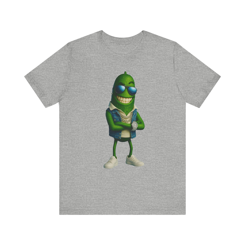 Cool Green Pickle Graphic Tee, Unisex T-Shirt for Fun Costume, Summer Vibes, Gift for Friends, Casual Wear, Foodie Fashion