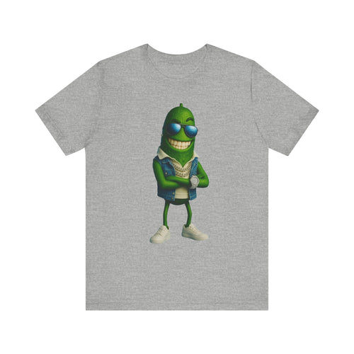 Cool Green Pickle Graphic Tee, Unisex T-Shirt for Fun Costume, Summer Vibes, Gift for Friends, Casual Wear, Foodie Fashion