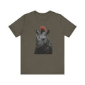 Punk Rhino Tee – Bold Artistic Animal Portrait T-Shirt for Rebels and Creators