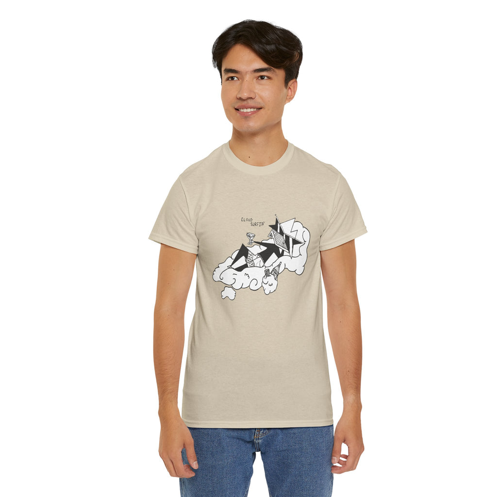 T-Shirt for teen — Minimalist Cloud Surfer Illustration Tee