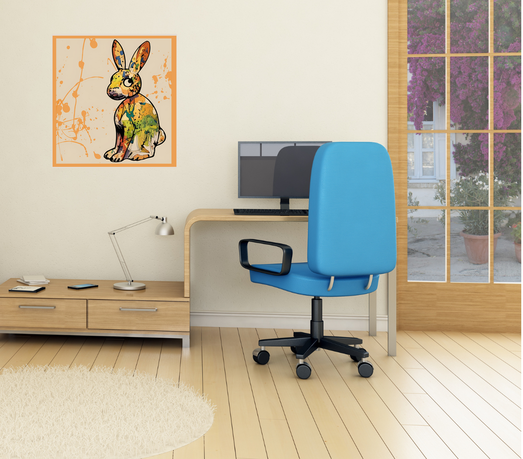 Colorful Rabbit Wall Art Print, Rabbit with an Attitude