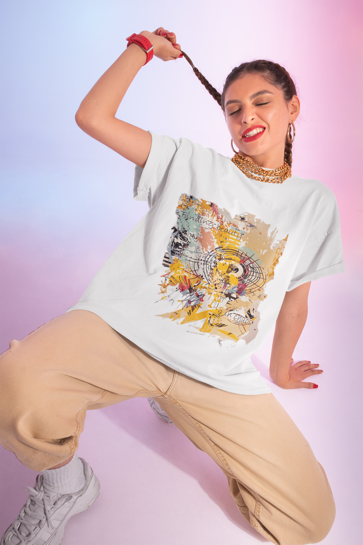 Finding Beauty in Chaos T-Shirt – Abstract Art Graphic Tee for Creative Souls