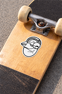 Abstract Face Sticker — Minimal Monochrome Character Kiss-Cut Decal