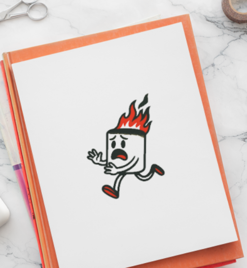 Sarcastic Pop-Art Marshmallow on Fire Vinyl Sticker — Kiss-Cut