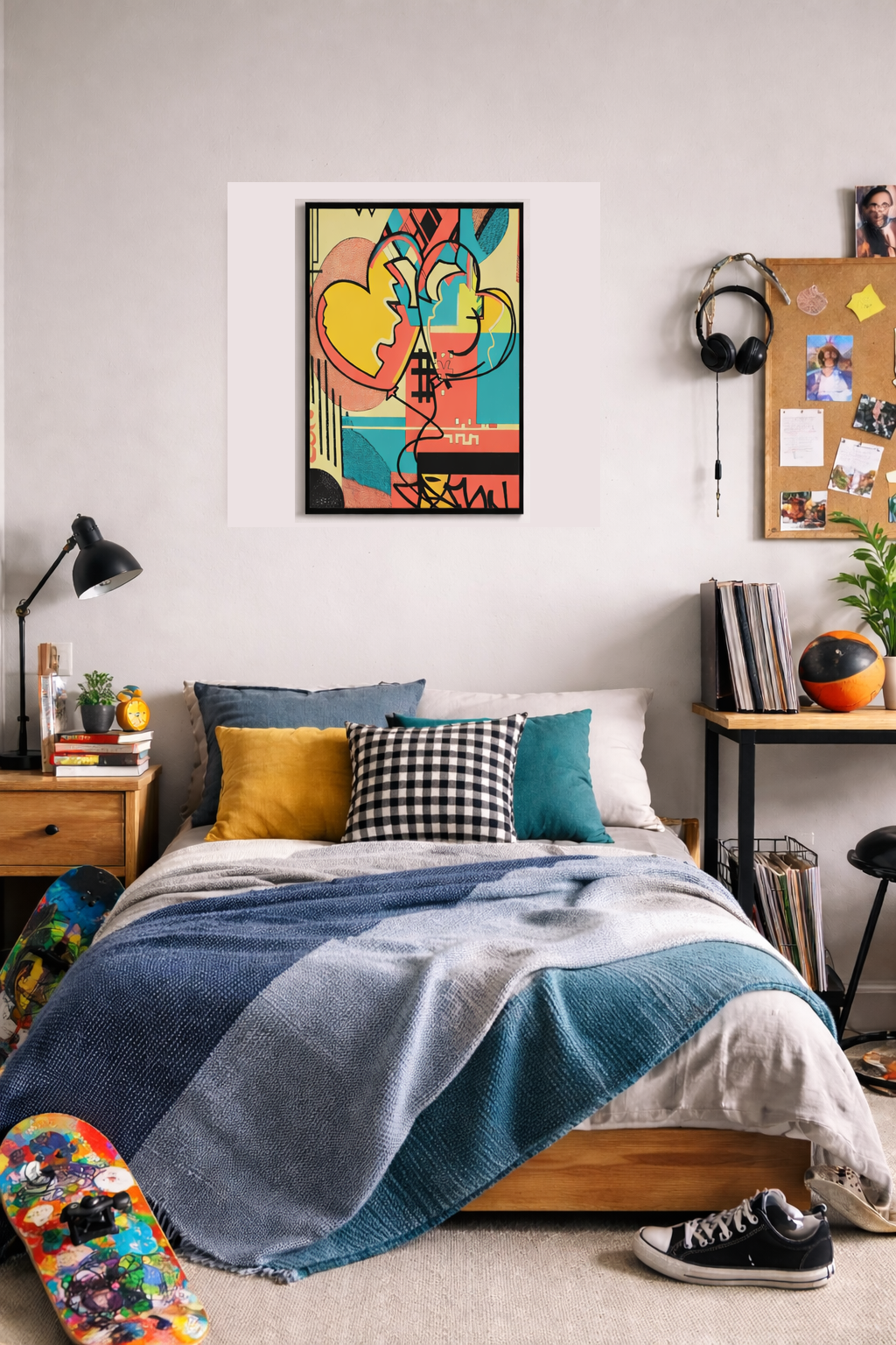 Vintage Balloon Abstract Poster — Matte Vertical Art