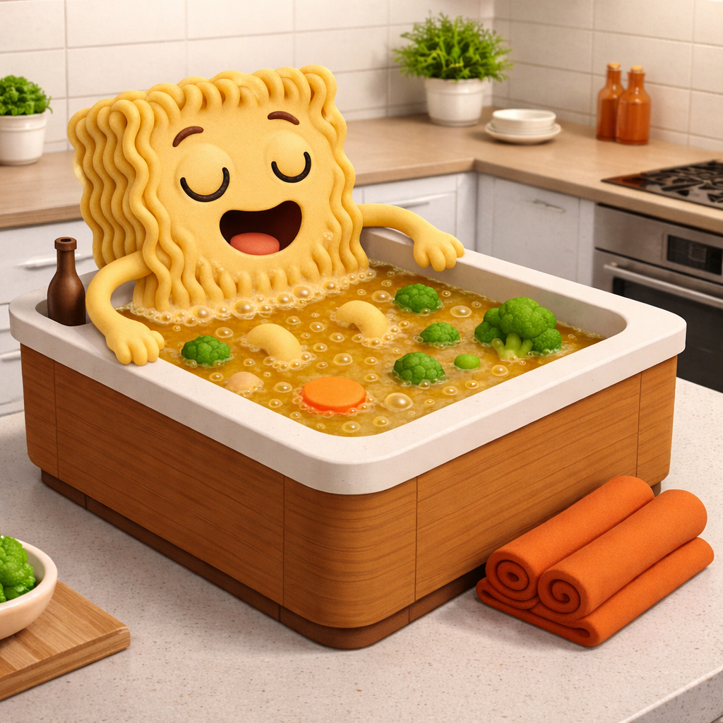 Cozy Ramen Kitchen Small Poster — Comfort Food Art Print