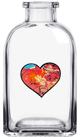 Abstract Watercolor Heart Sticker — Colorful Kiss-Cut Love Decal for Laptops & Gifts