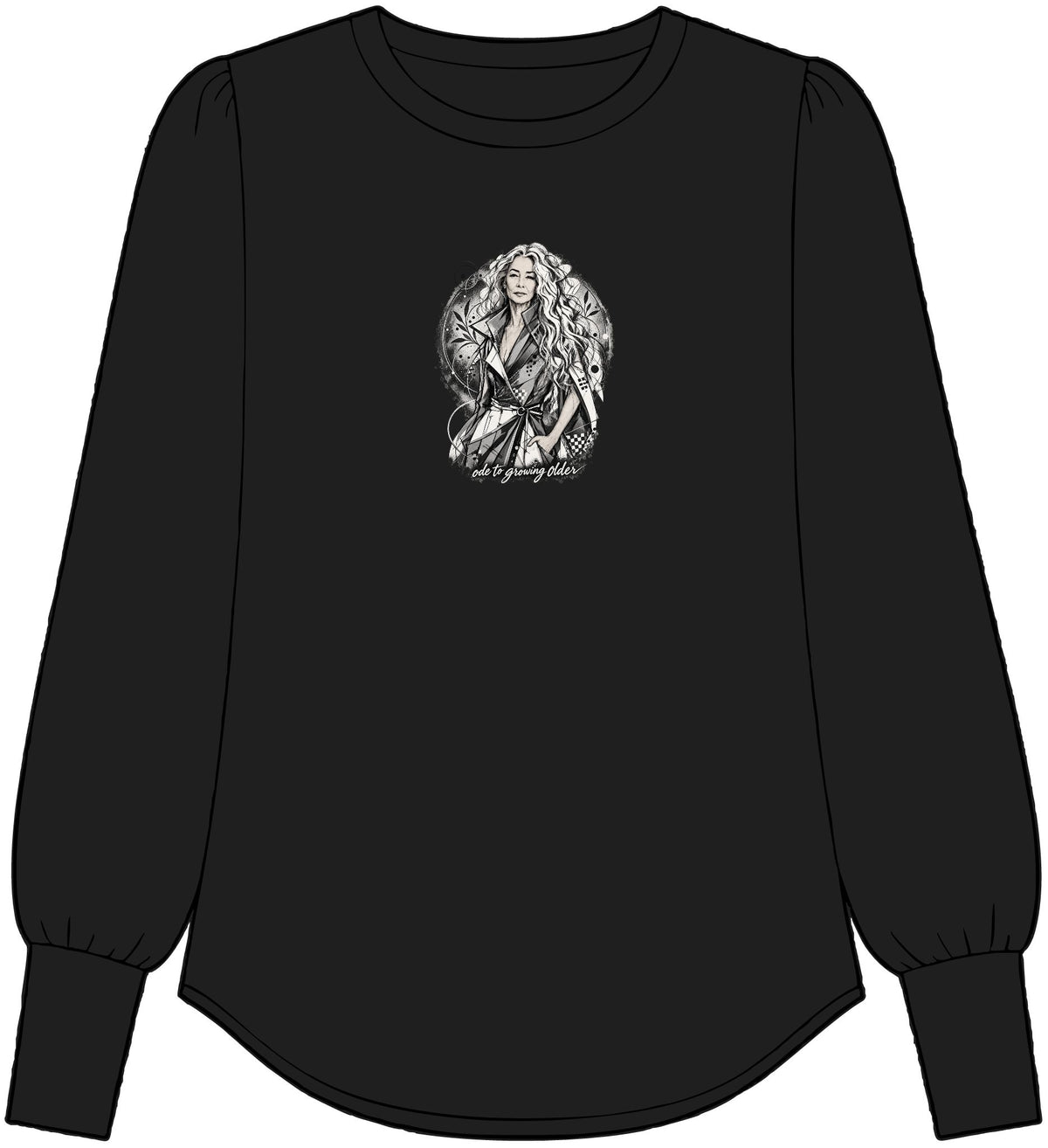 Women's Blouson Jersey Long Sleeve Top — Ode to Growing Older