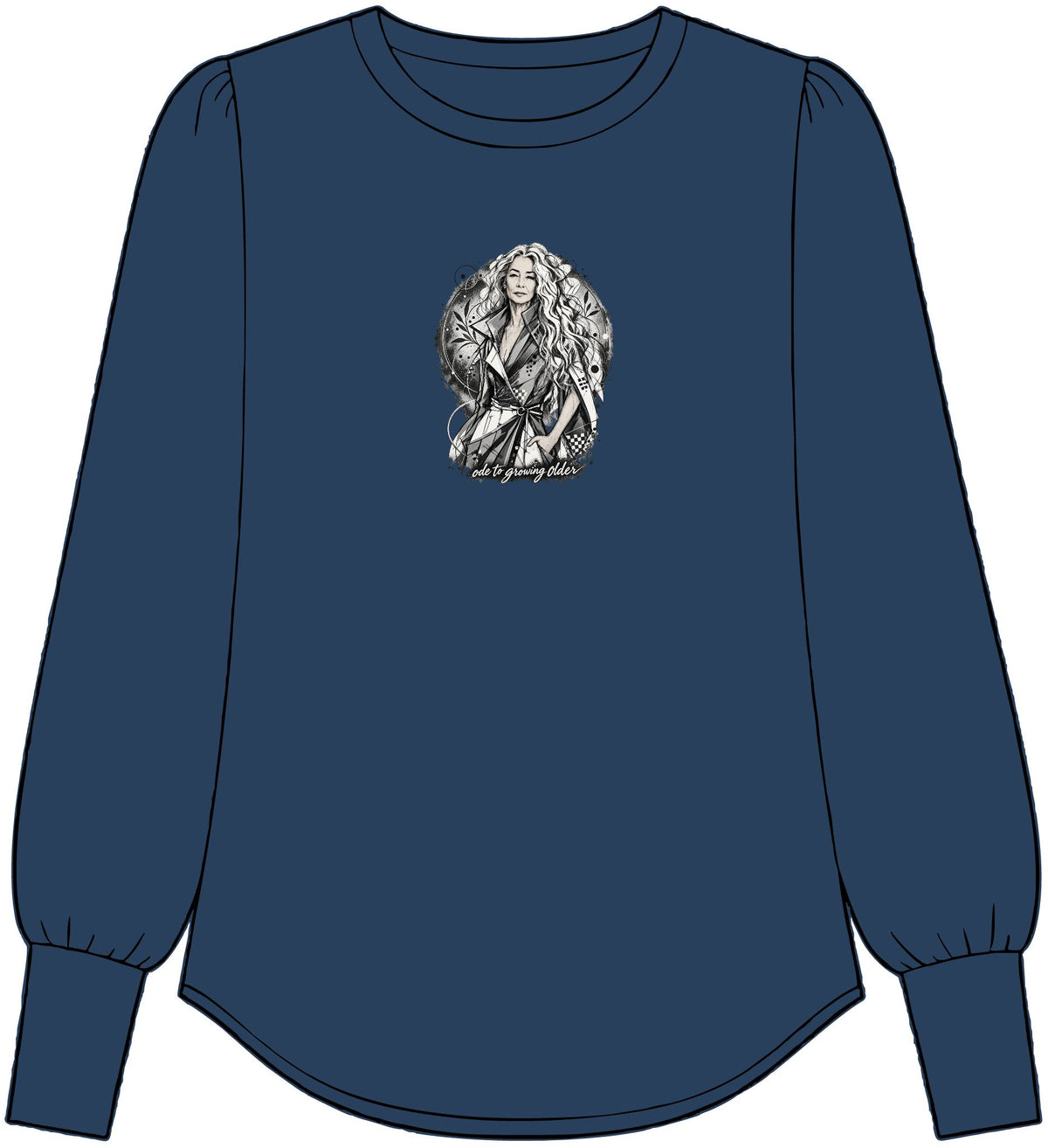 Women's Blouson Jersey Long Sleeve Top — Ode to Growing Older